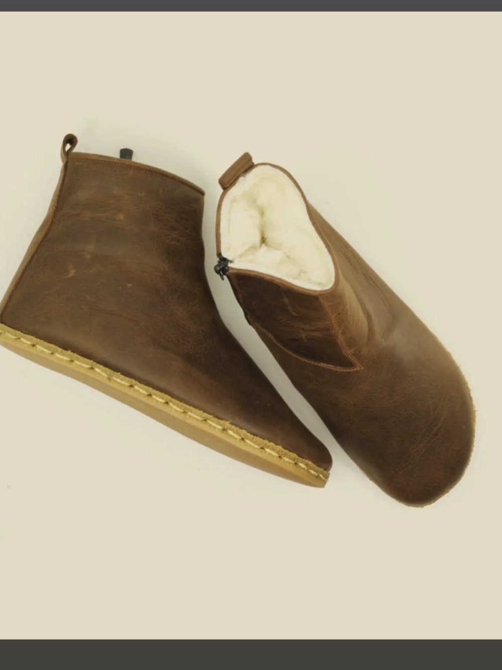 Nefes shearling lined barefoot zip ankle boots